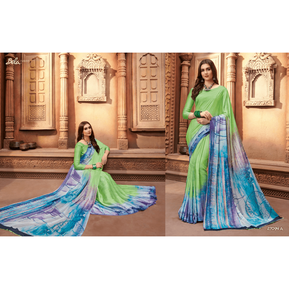 Beautiful Printed Multy Coloured Crepe Silk Sarees 
