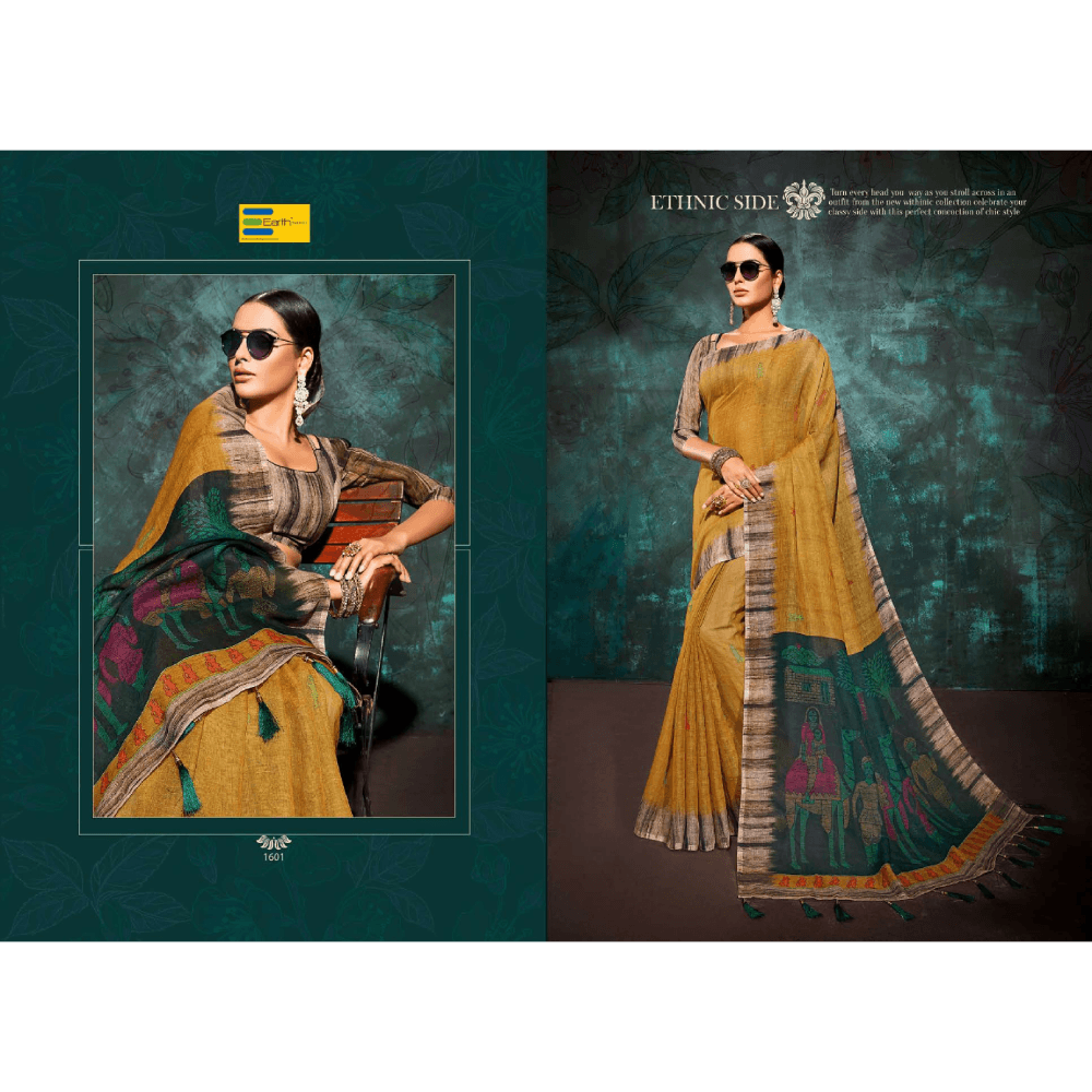 Beautiful Printed Khadi Fabric Sarees  