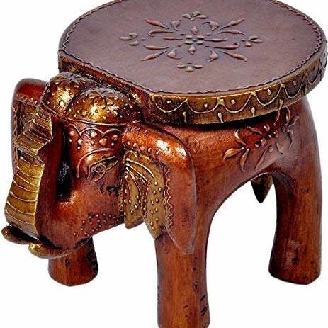 Designer Wooden Elephant Stool Handicraft Gift (9 * 5 * 7) 