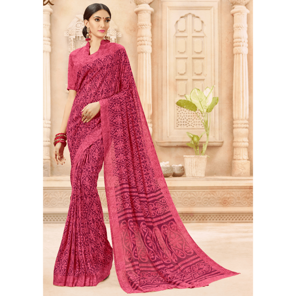 Beautiful Printed Rayon Silk Sarees 