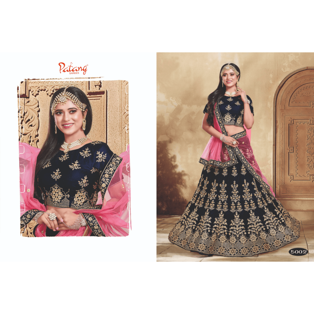 Designer Velvet Heavy Embroidered Indian Bride Wedding Collection Party Wear Lehengas