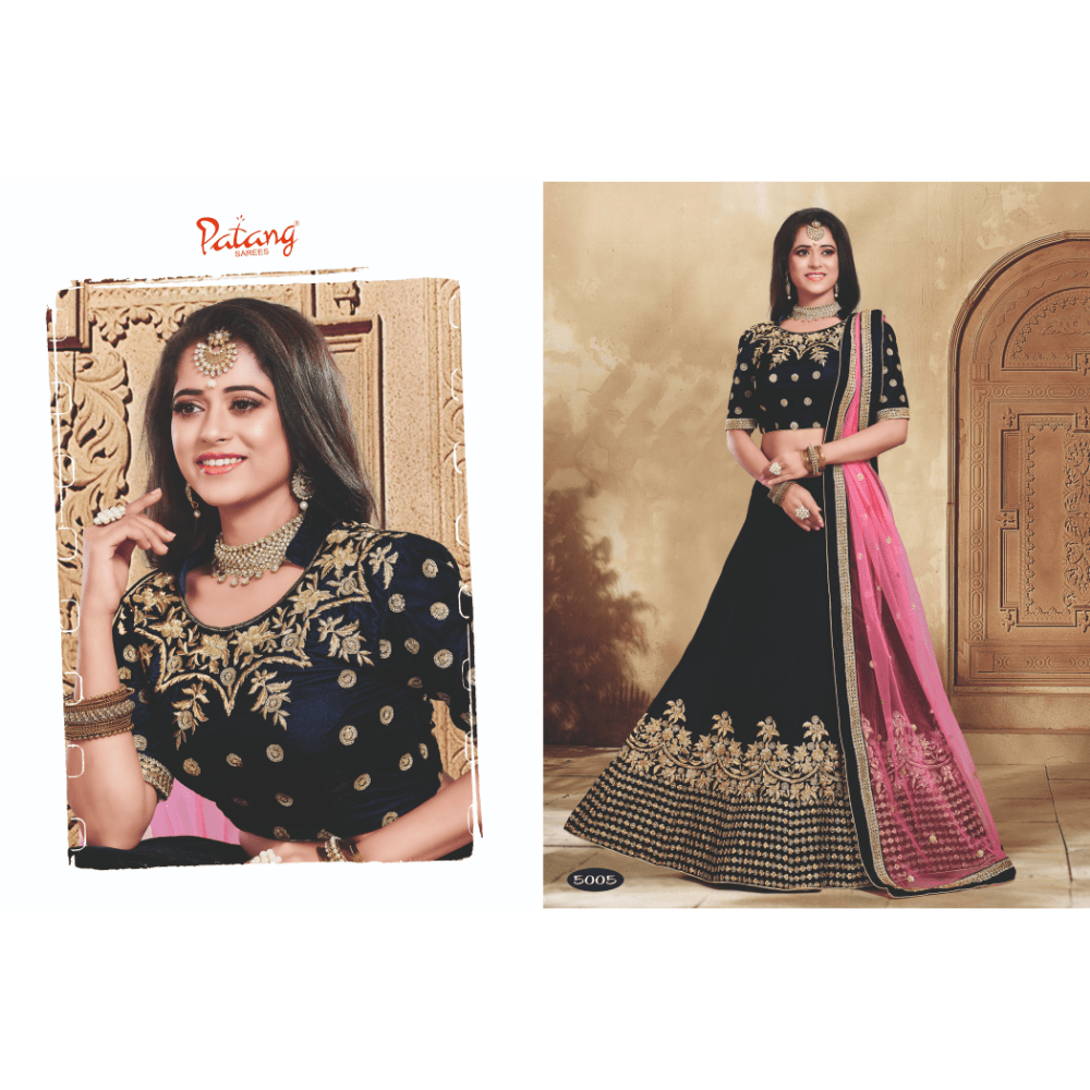 Designer Velvet Heavy Embroidered Indian Bride Wedding Collection Party Wear Lehengas