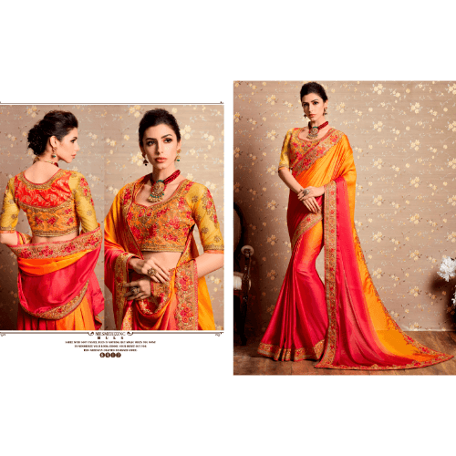 Party Wear Two Tone Barfi Silk Jari Thread Embroidered Work with Stone hand work and Readymade Less