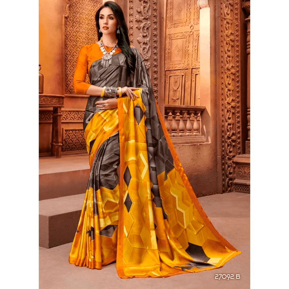 Beautiful Printed Multy Coloured Crepe Silk Sarees 