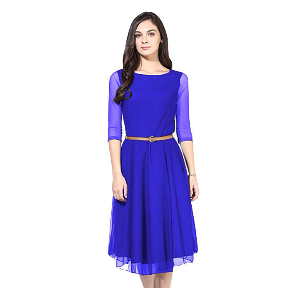 Kartiklifestyle Designer Western  Dress Fabric Soft Net, Inner-Heavy American Crepe Stitched Kurtis.