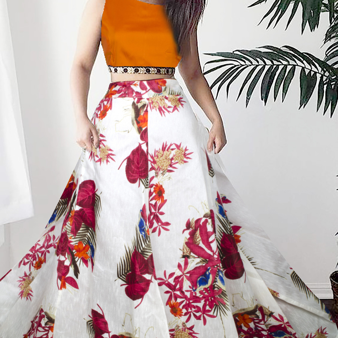 Kartiklifestyle Designer Lehengas Fabric Bhagalpuri Semi Stitch