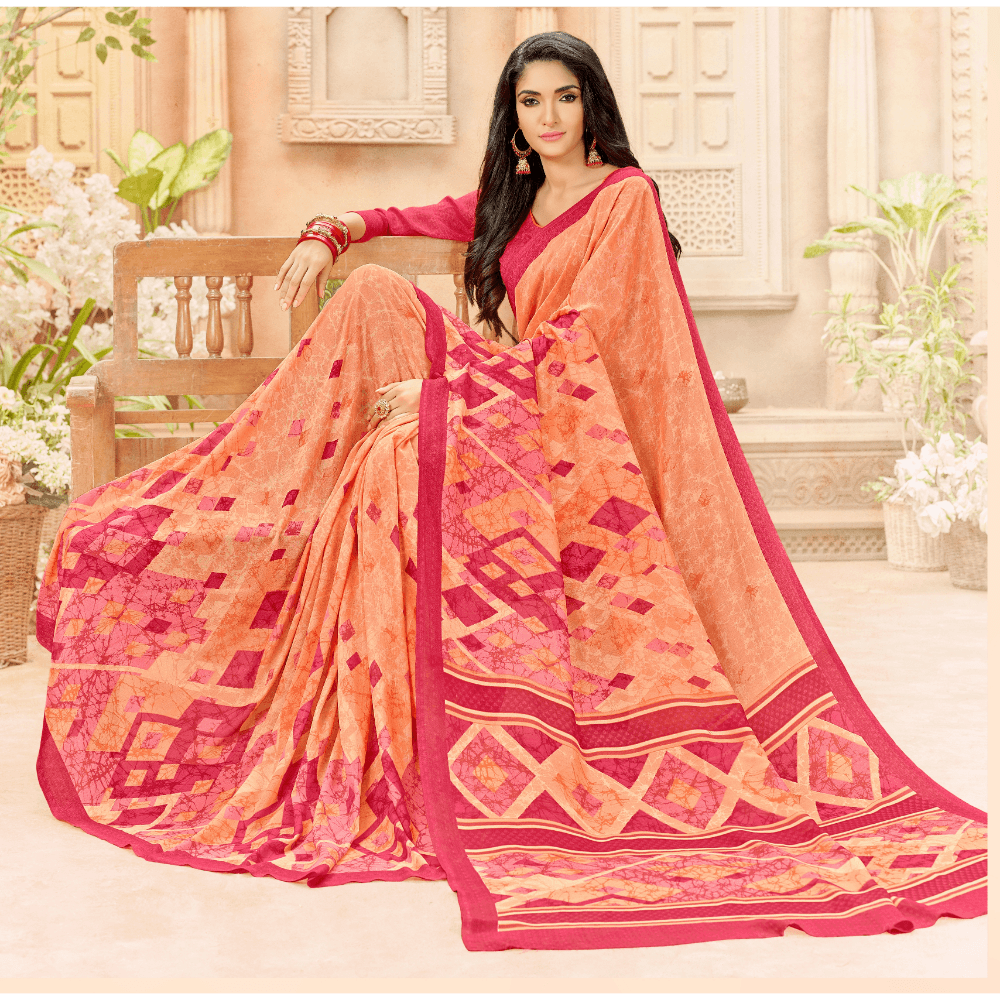 Beautiful Printed Rayon Silk Sarees 