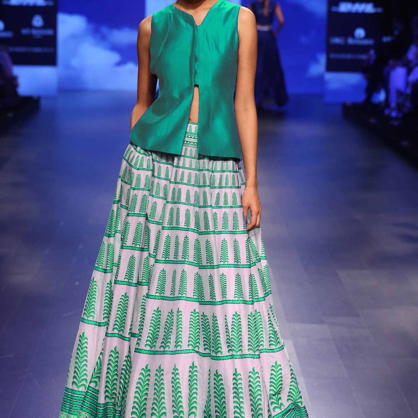 Kartiklifestyle Designer Lehengas Fabric Taffeta and Bhagalpuri Semi Stitch