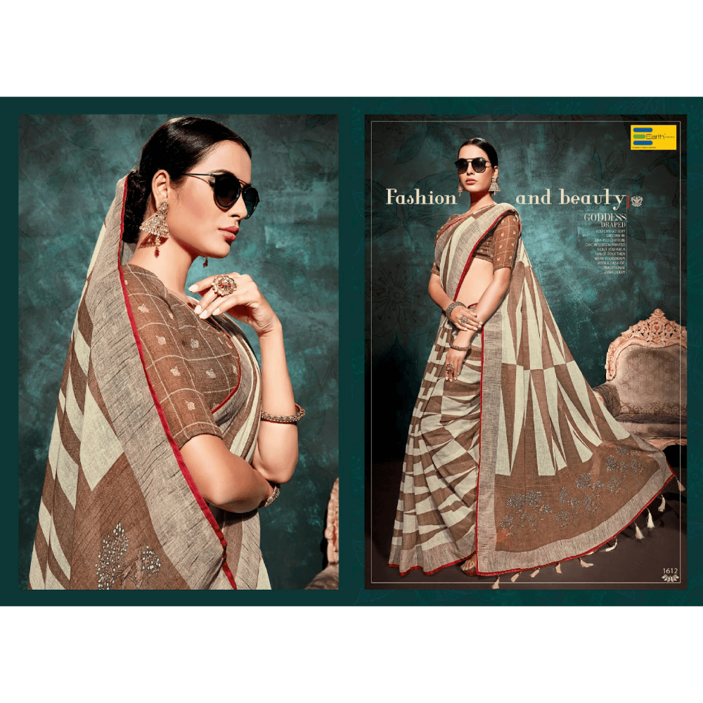 Beautiful Printed Khadi Fabric Sarees  