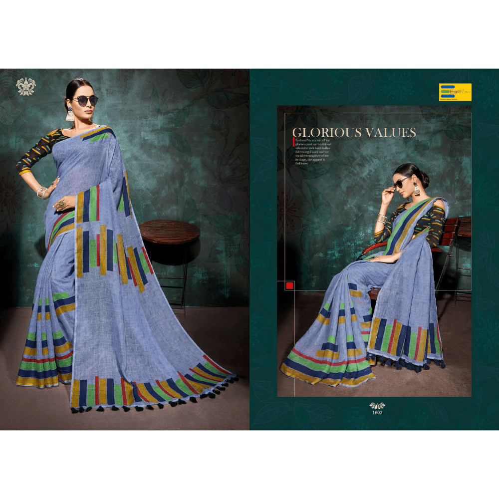Beautiful Printed Khadi Fabric Sarees  