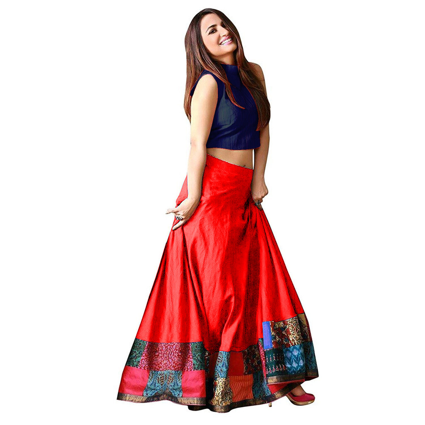 Kartiklifestyle Designer Lehengas Fabric Taffeta and Santoon Semi Stitch