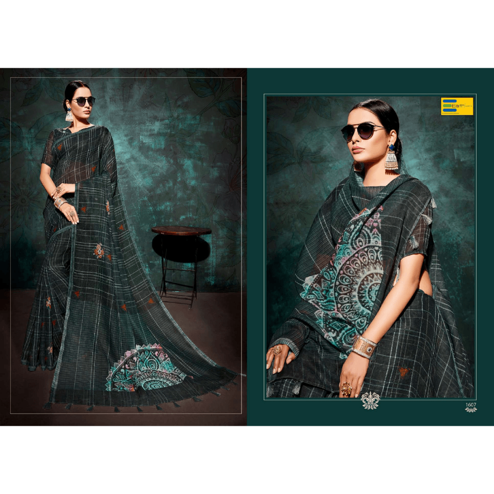 Beautiful Printed Khadi Fabric Sarees  
