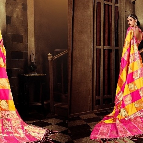 Beautiful Heavy Traditional , Ethnic Looking Art Silk Sarees  With Zari Thread Work