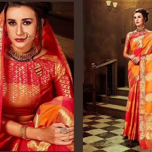 Beautiful Heavy Traditional , Ethnic Looking Art Silk Sarees  With Zari Thread Work