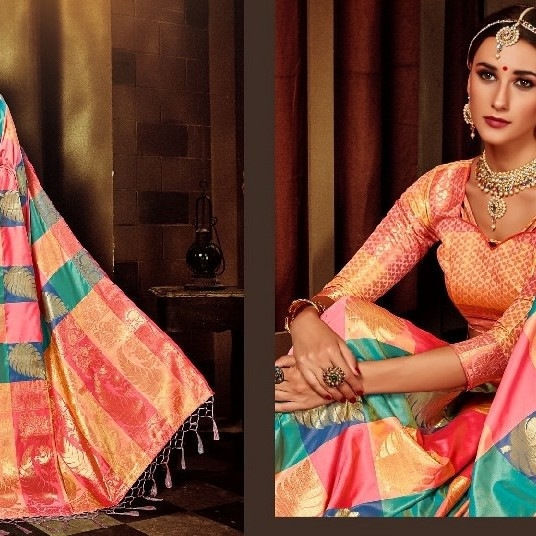 Beautiful Heavy Traditional , Ethnic Looking Art Silk Sarees  With Zari Thread Work
