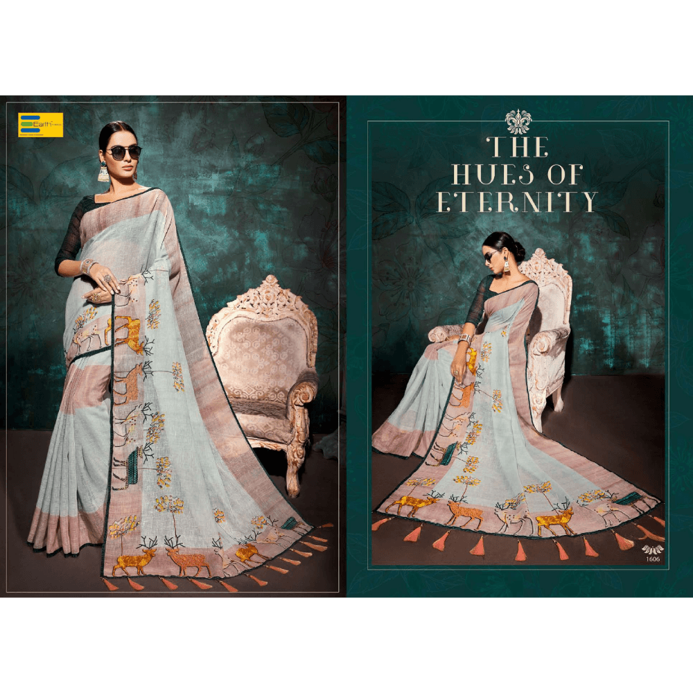 Beautiful Printed Khadi Fabric Sarees  