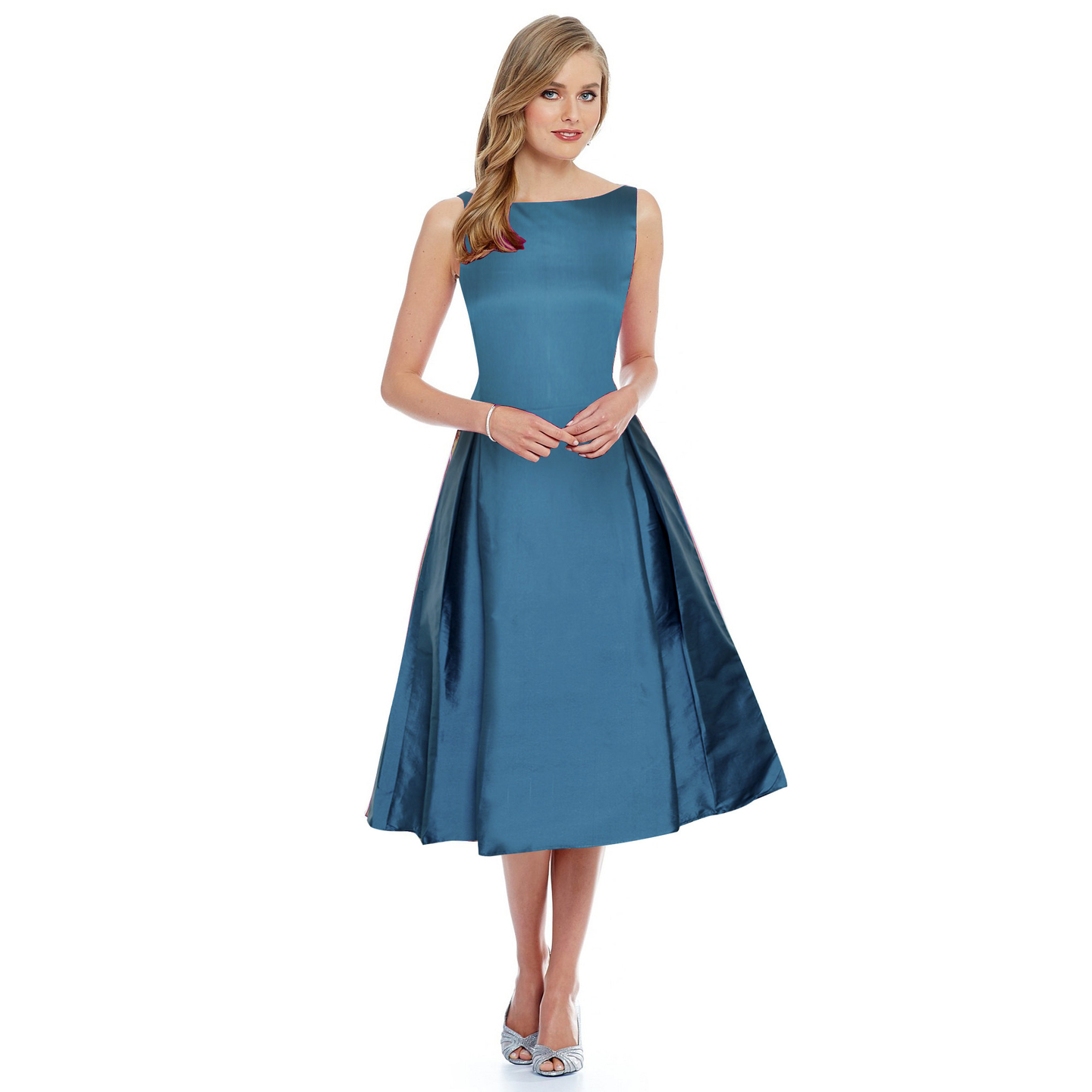 Kartiklifestyle Designer Western  Dress Fabric Taffeta Silk Stitched Kurtis.