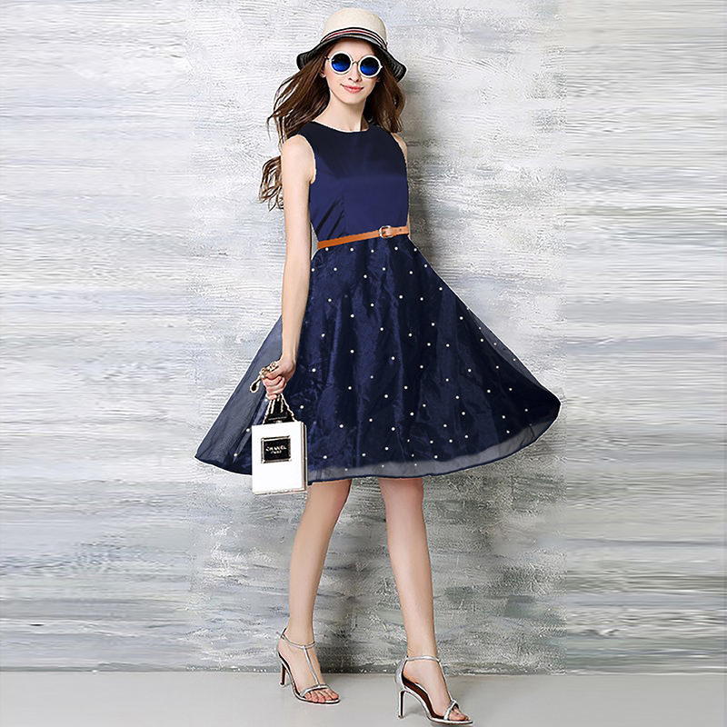 Kartiklifestyle Designer Western  Dress Fabric Net with Attached Pearl, Inner - Heavy American Crepe Stitched Kurtis.