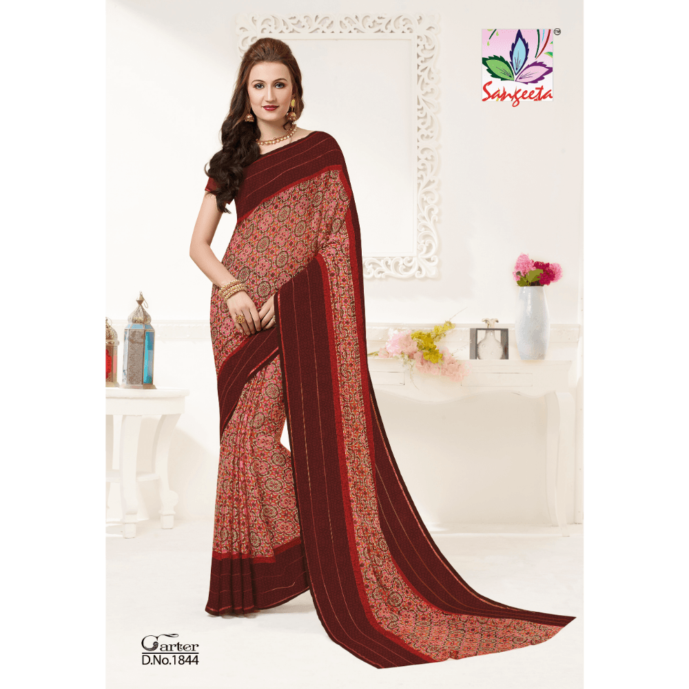 Chiffon Zari Pattern Sarees 