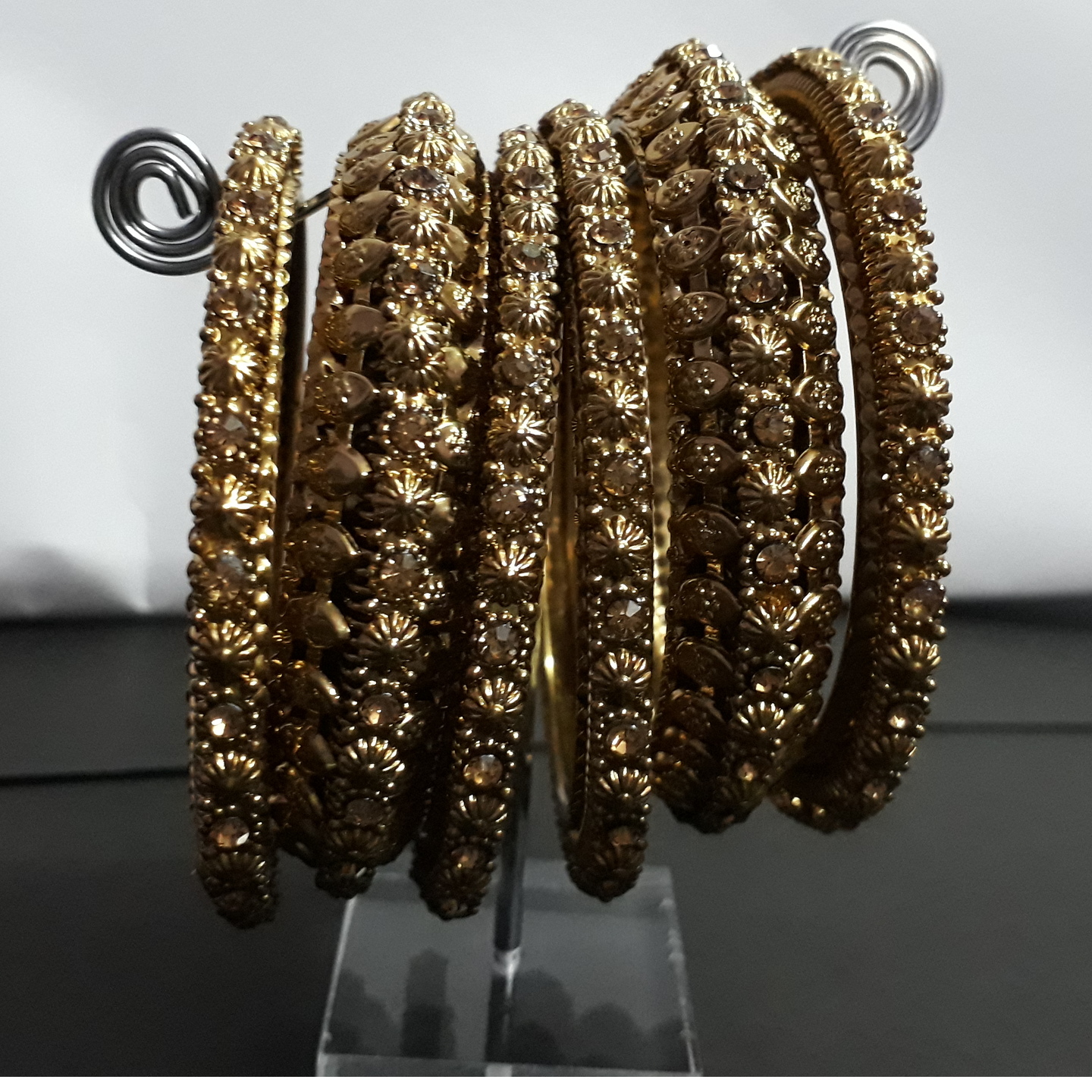 Antique Look Golden Traditional Bangle set for women.