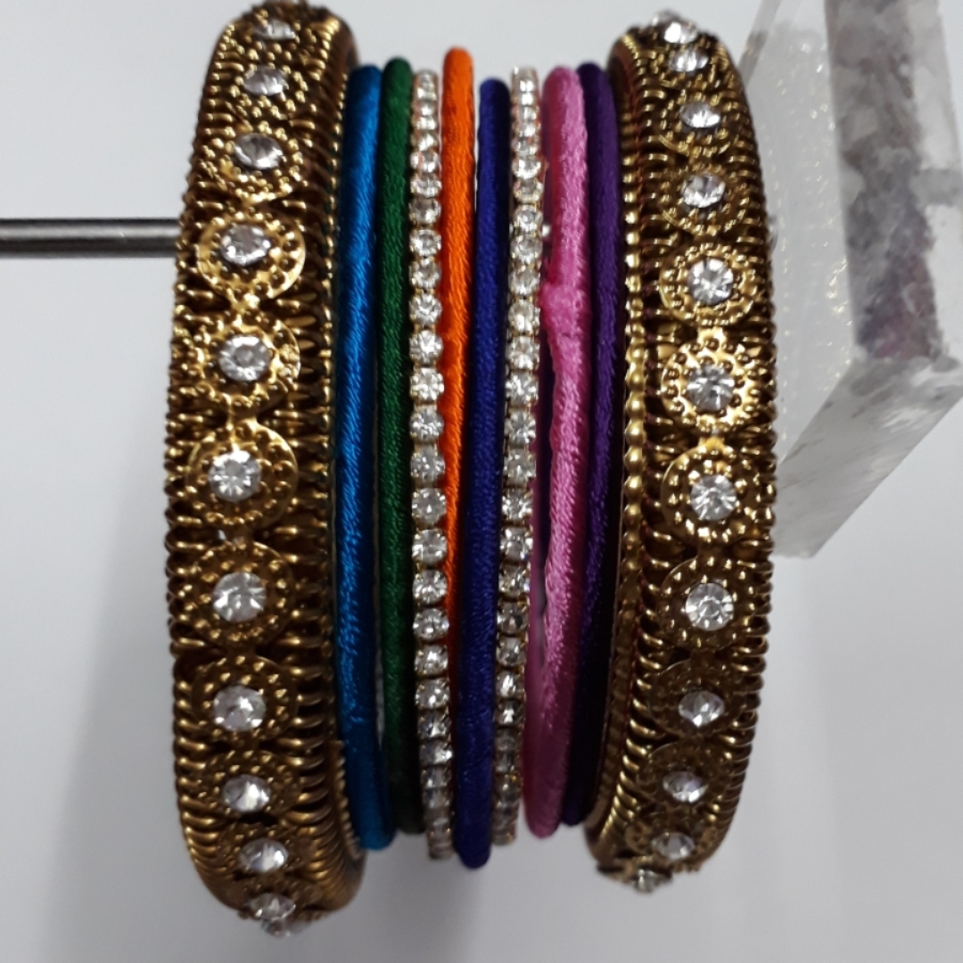 Multicolor Silkthread BanglesSet for Women 