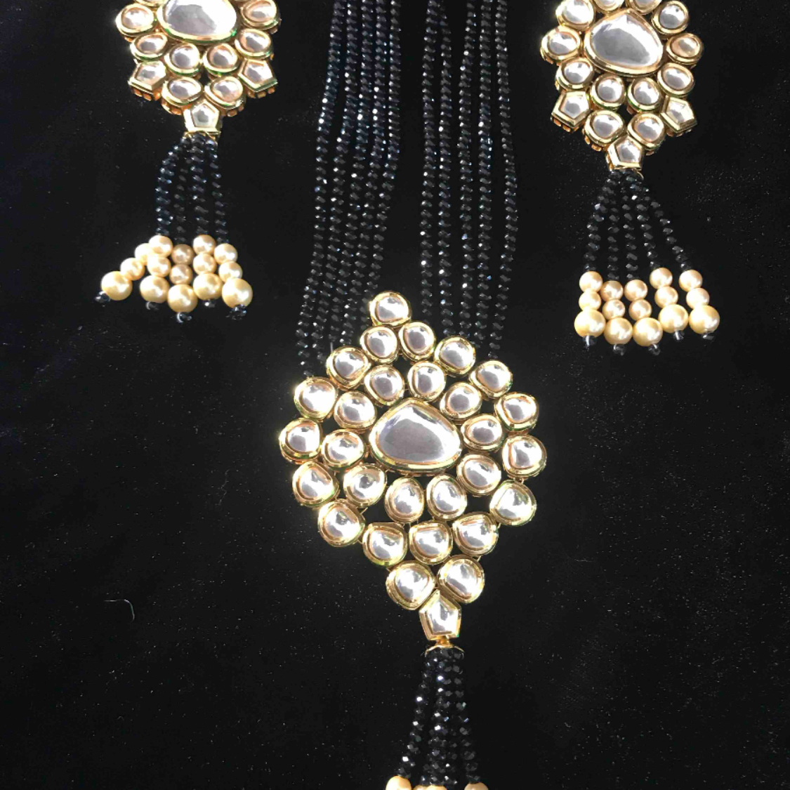 kundan beads necklace with earrings 