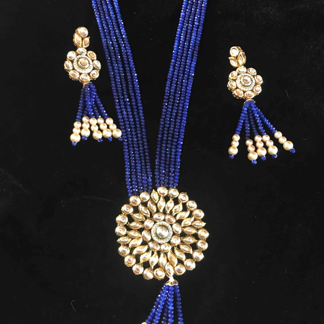 kundan beads necklace with earrings 