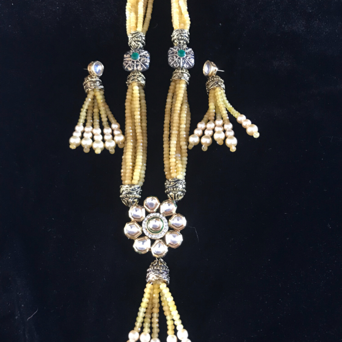 kundan multilayer necklace set