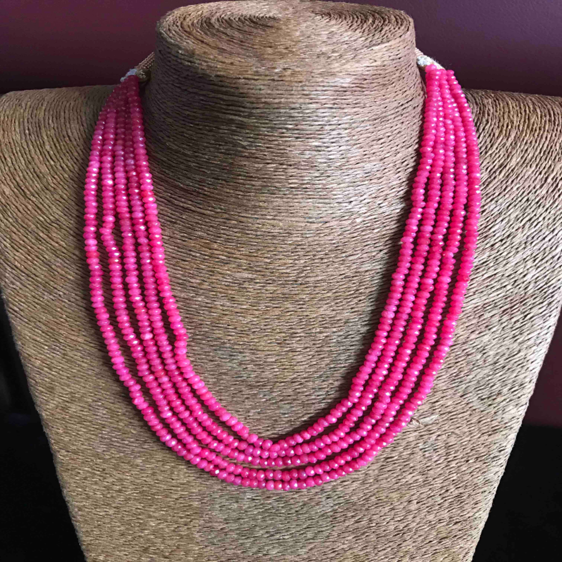 crystal lookalike multistrand necklace 