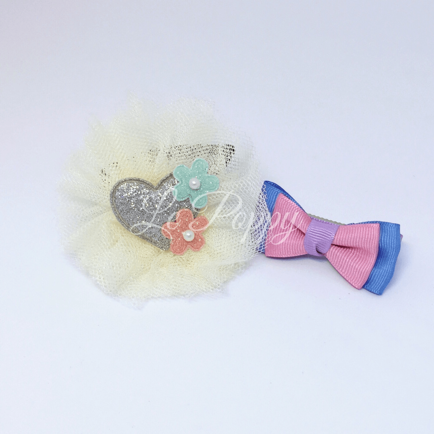 Glittery Applique on Tulle with Matching Bow