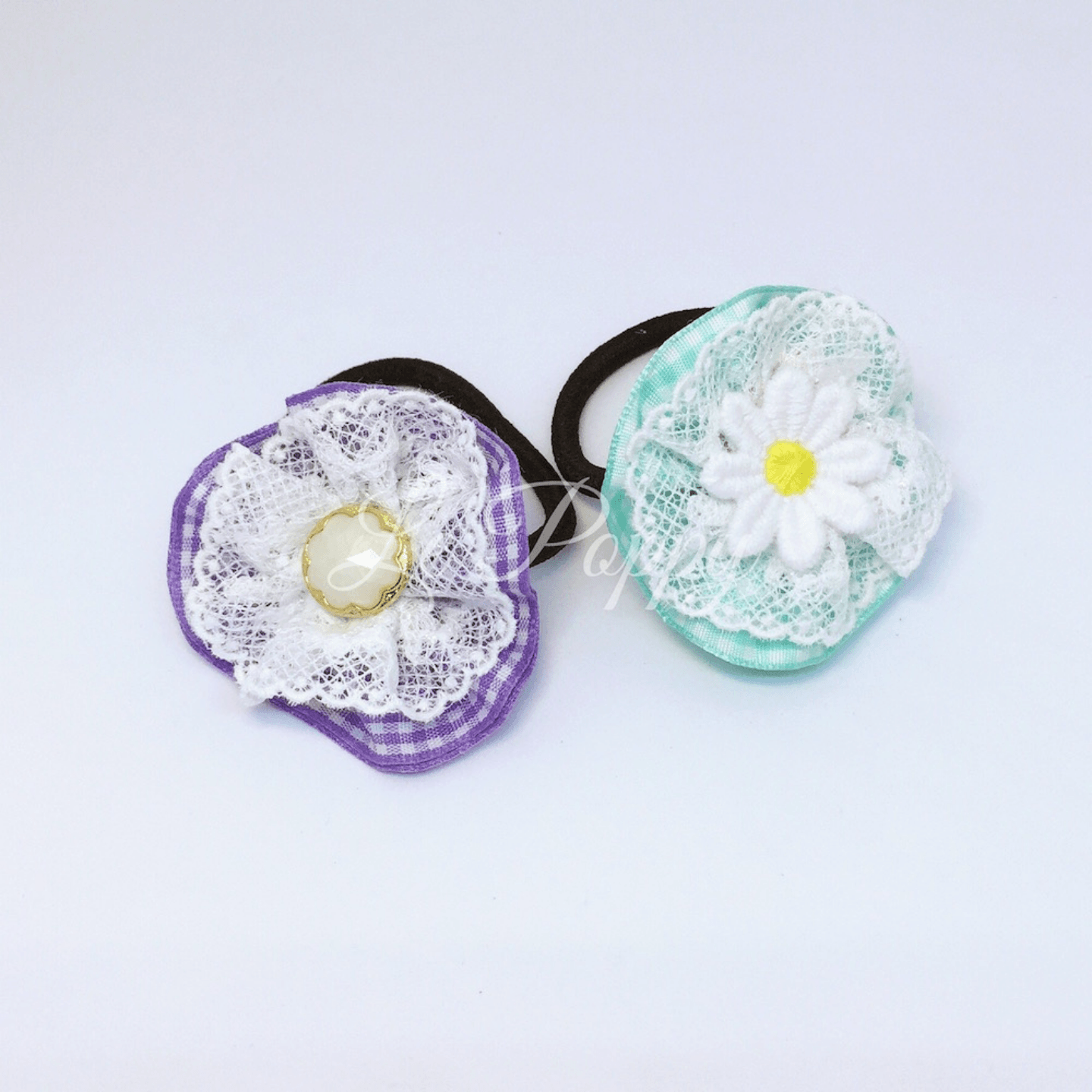 Green and Purple Hair Tie Set 