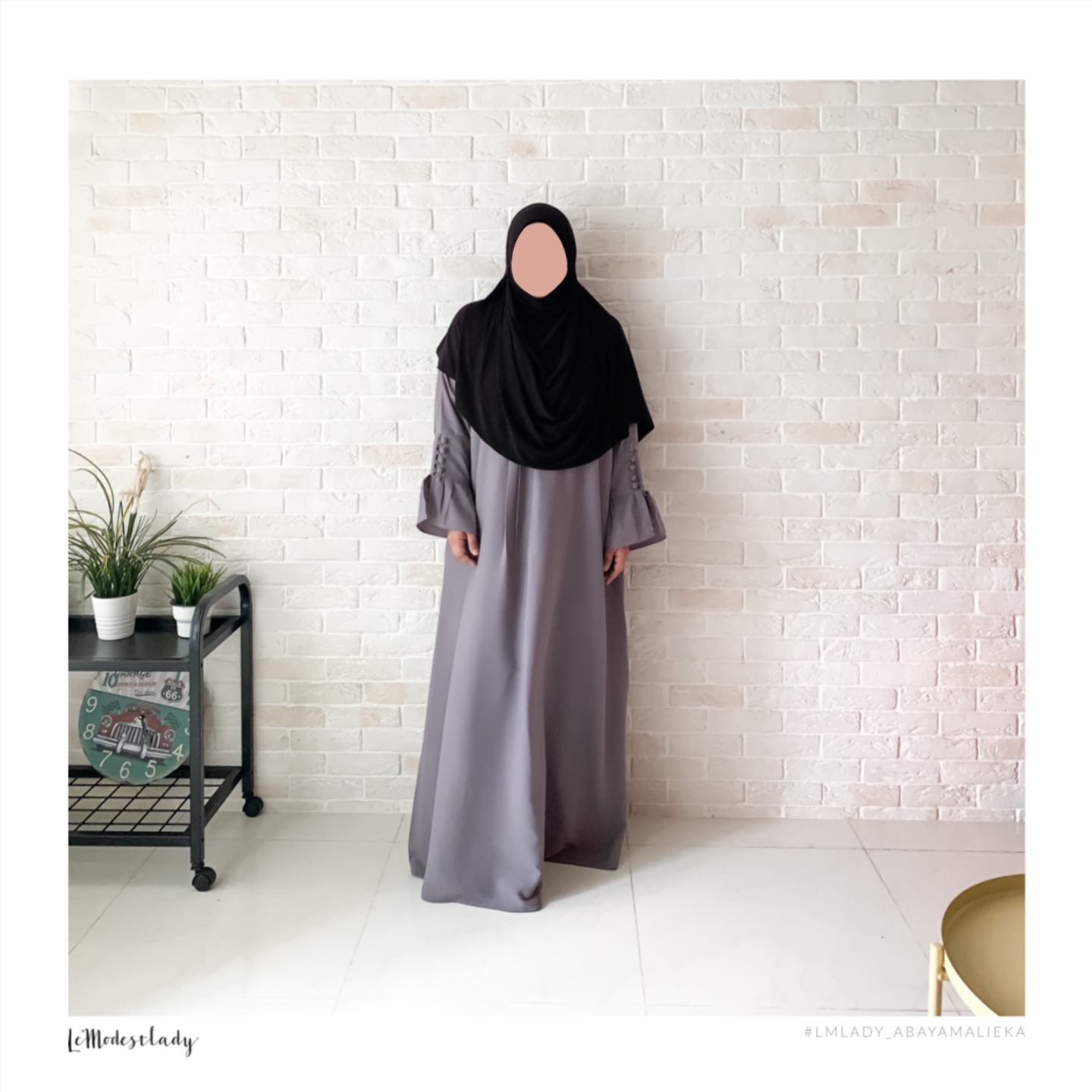 Abaya Malieka - Pewter Grey
