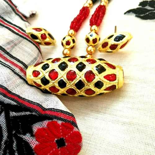 Dhol with Red & Black Stone