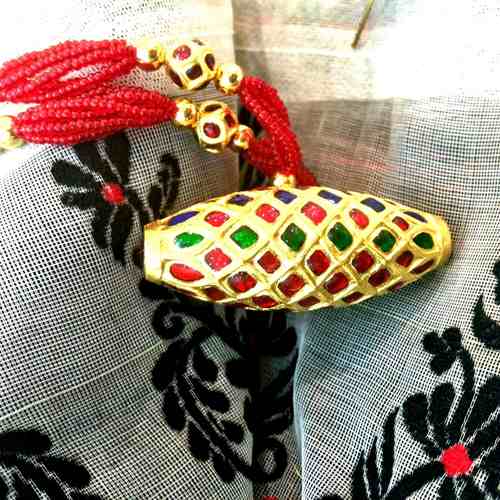 Dhol in Red Green & Blue Stone Medium size