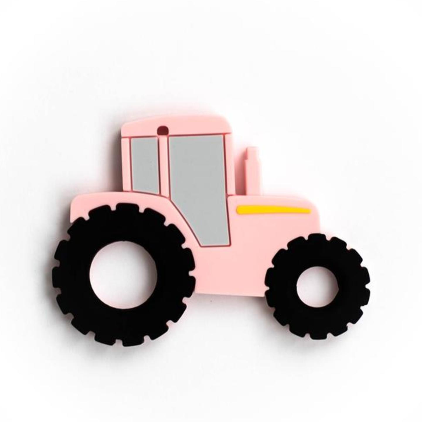 Baby Teether Tractor Pink