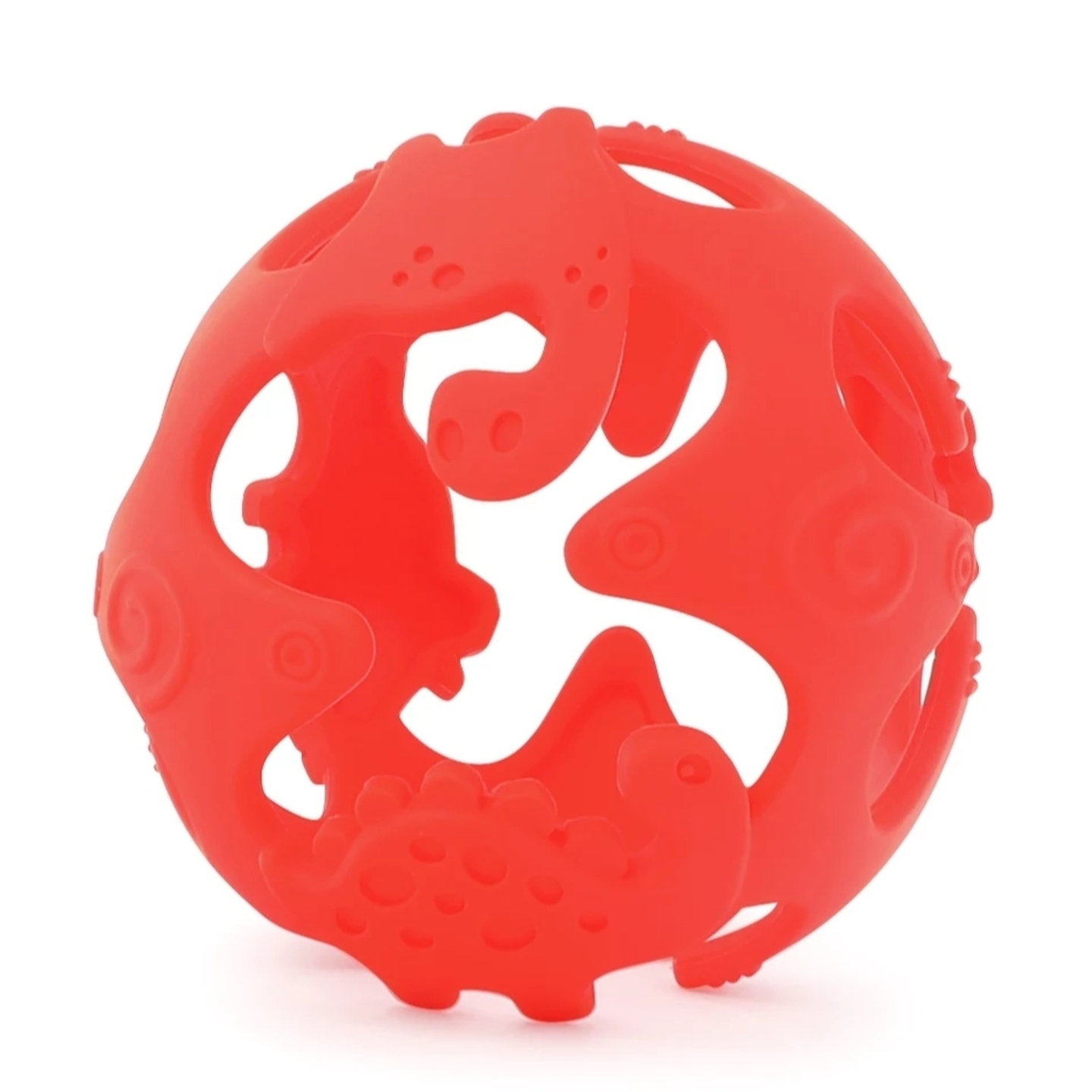 Dino Teething Ball Red