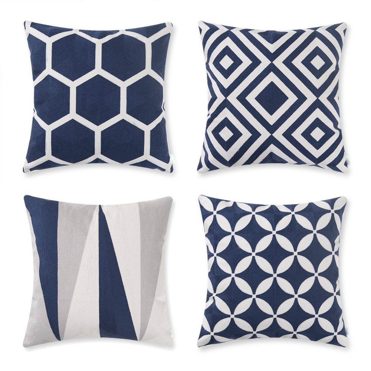 Digital Printed Cushion Covers | Multi Color | Set of 4 | Size 16 x 16