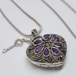 Love Locket Natural Amethyst