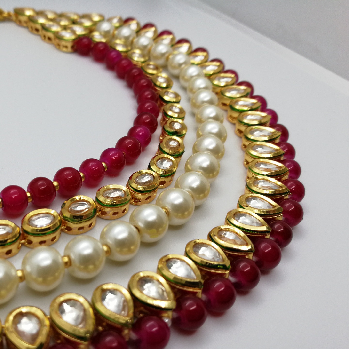Kundan Meenakari Ruby Necklace Set