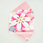 Exclusive Handmade 3D OrigamiBoat Masks Chinese Pink Florals Small 4 - 6 years old
