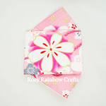 Exclusive Handmade 3D OrigamiBoat Masks Chinese Pink Florals Medium PLUS 10 - 12 years old