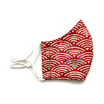 3D Oiginal Masks Japanese Waves Maroon Red Large YouthYoung AdultWomen
