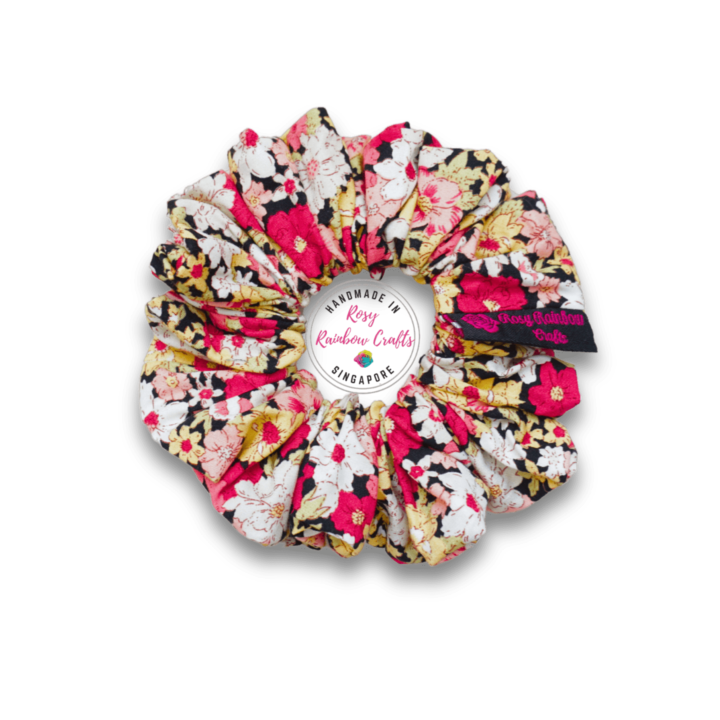 Regular Cotton Scrunchie Garden Flowers