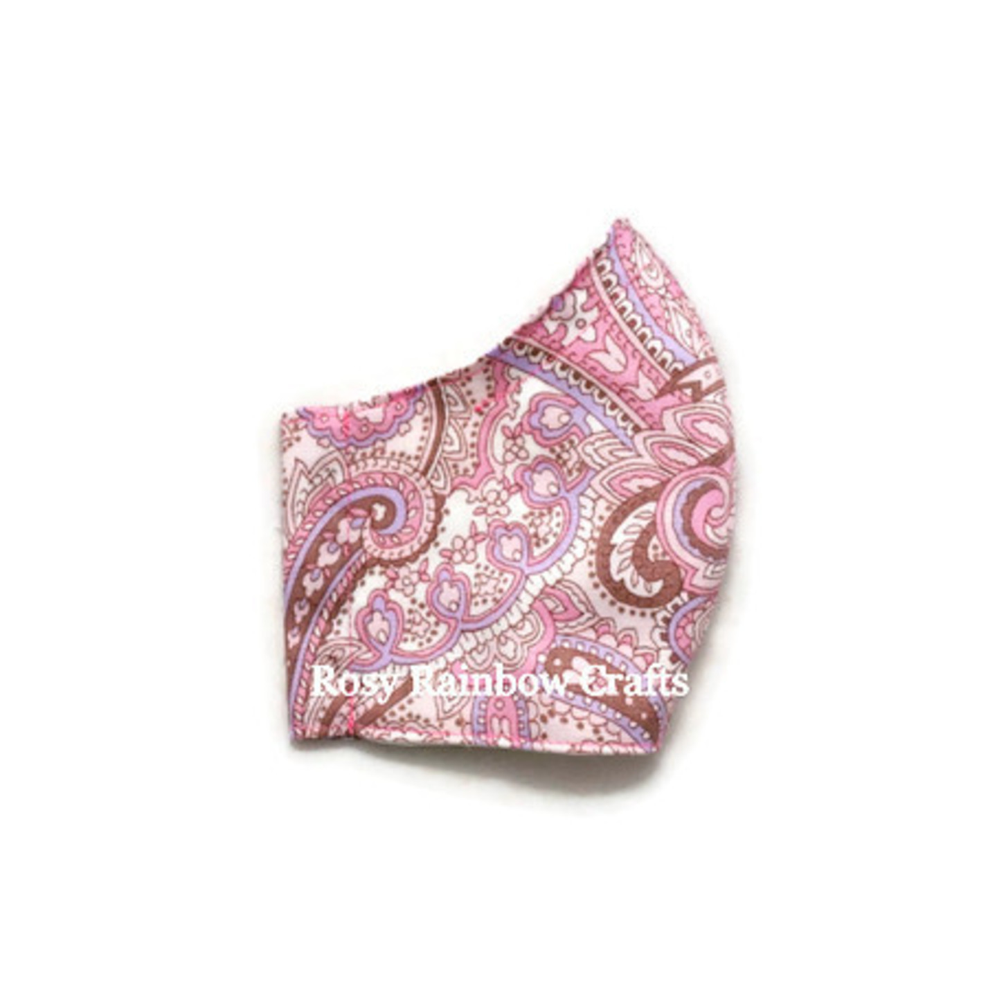 Exclusive Handmade 3D Original Masks Pastel Paisley Soft Pink L - WomenTeens
