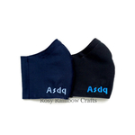 Exclusive Custom Embroidery Made to Order Initials Handmade Masks Solid Colors WomenTeenagers