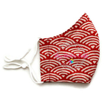 3D Original Mask Japanese Waves Maroon Red Extra Large (Adult/Men)