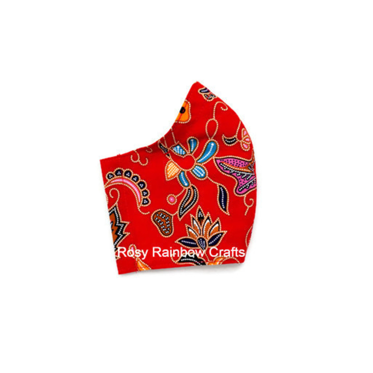Exclusive Handmade Masks Inspired SQ Airlines Batik Fire Red WomenTeenagers