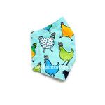 Exclusive Handmade Seamless Masks Happy Chicken Soft Turqouise S 4-7 years old