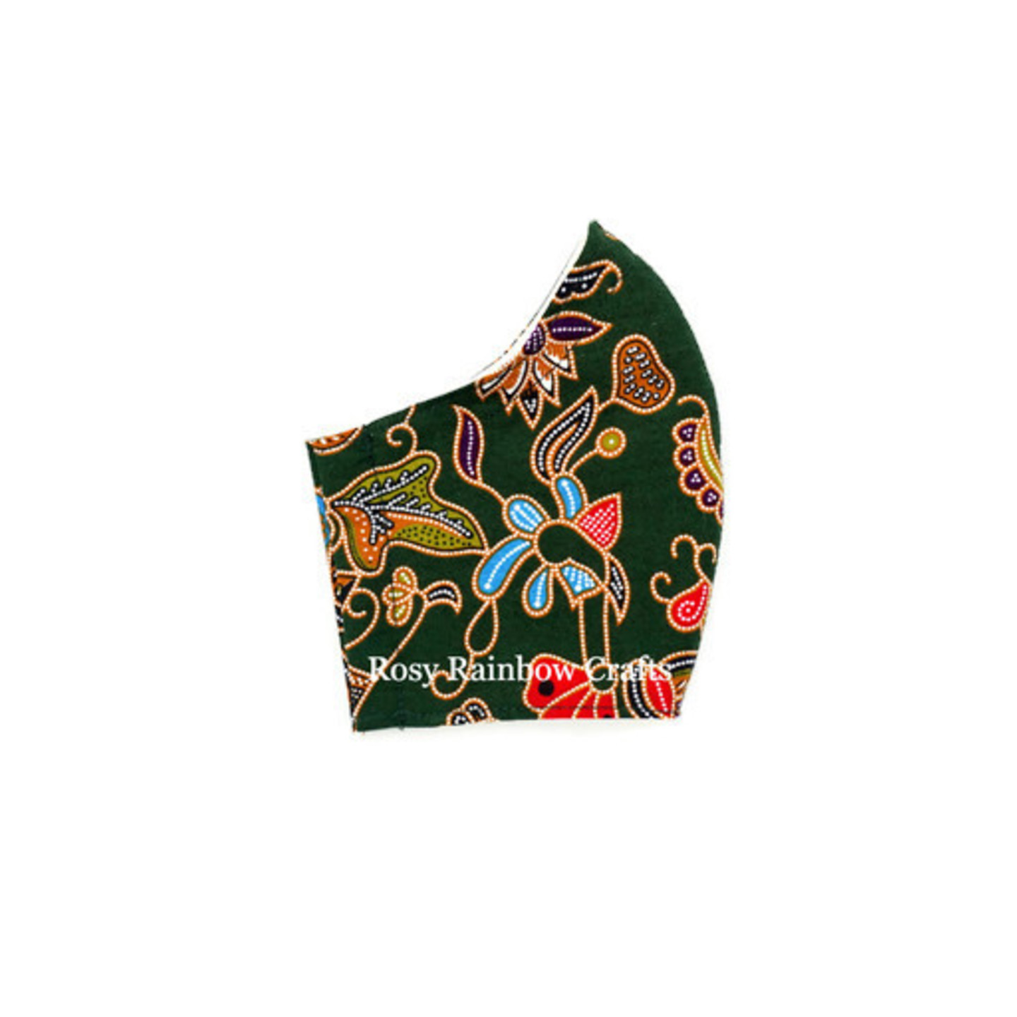 Exclusive Handmade Masks Inspired SQ Airlines Batik Army Green WomenTeenagers