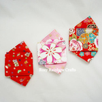 Exclusive Handmade 3D OrigamiBoat Masks Chinese Red Florals Medium 7 - 9 years old